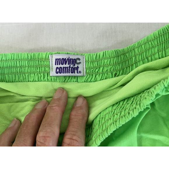 Women’s Running Athletic‎ Shorts MOVING COMFORT Sz S Neon Green with green liner - Picture 4 of 9